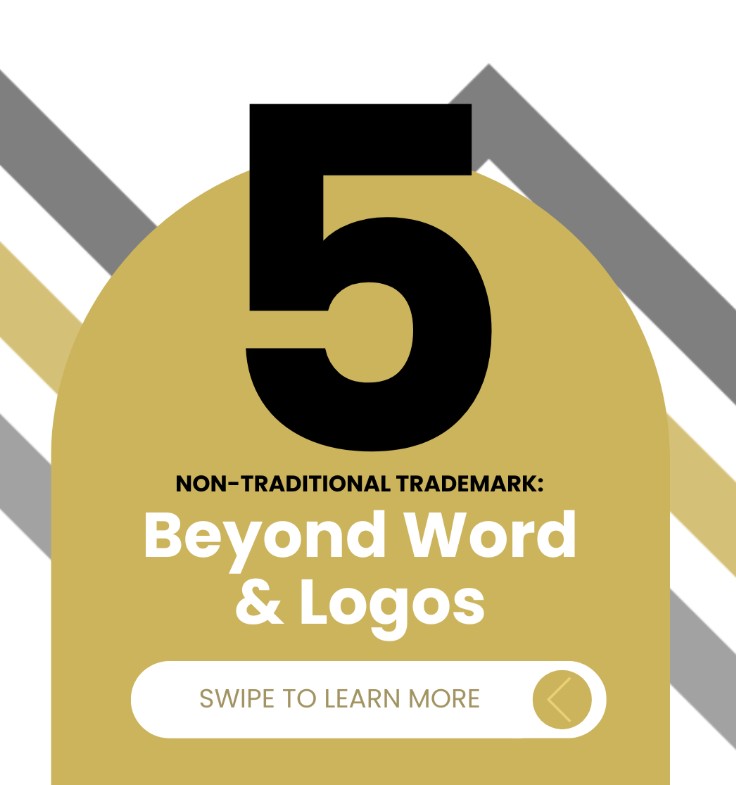 Non-traditional trademarks post image featuring TMBTQ Law, highlighting the website's trademark services.