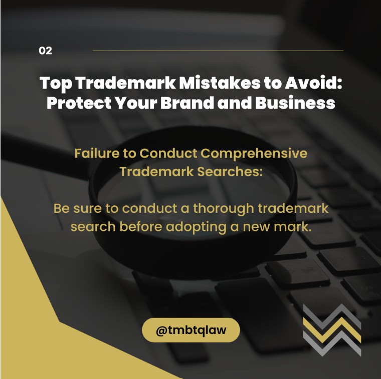 Slide 2 of Top Trademark Mistakes: failing to conduct a comprehensive trademark search